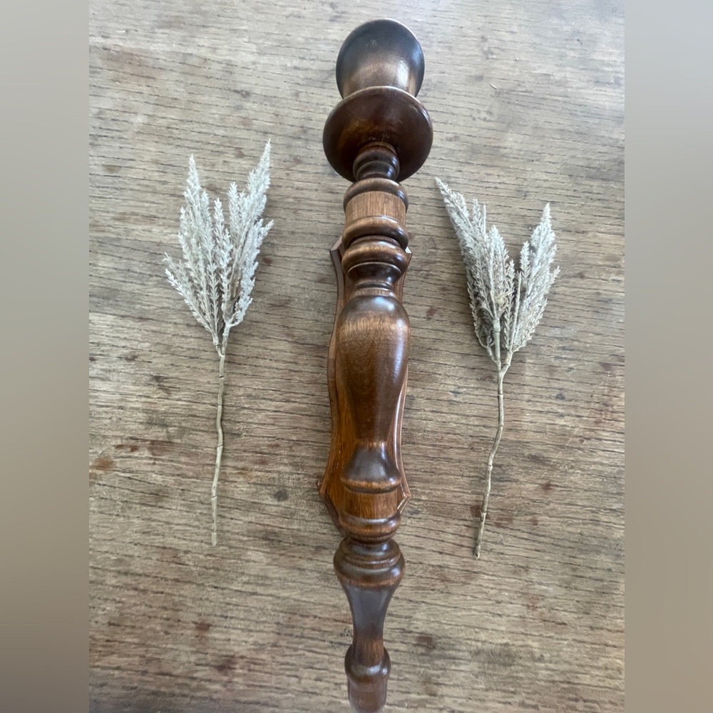 Midcentury wood candle sconce